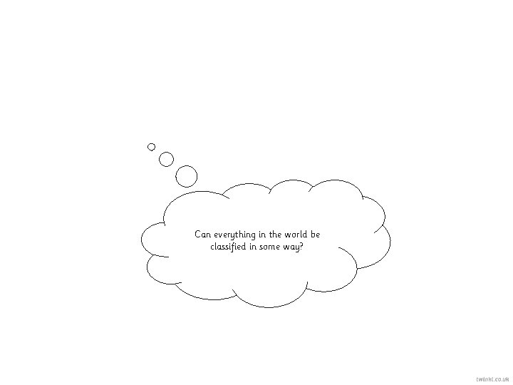 Can everything in the world be classified in some way? Can everything in the world be classified in some way?