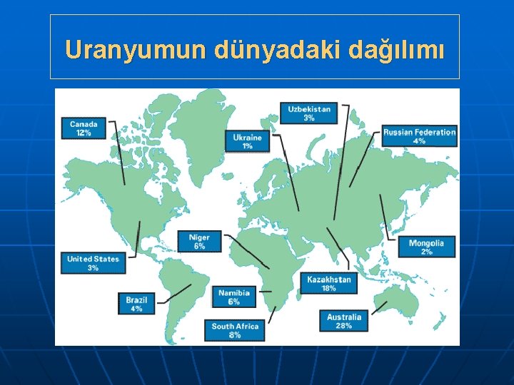 Uranyumun dünyadaki dağılımı 