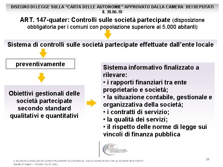 DISEGNO DI LEGGE SULLA “CARTA DELLE AUTONOMIE” APPROVATO DALLA CAMERA DEI DEPUTATI IL 30.