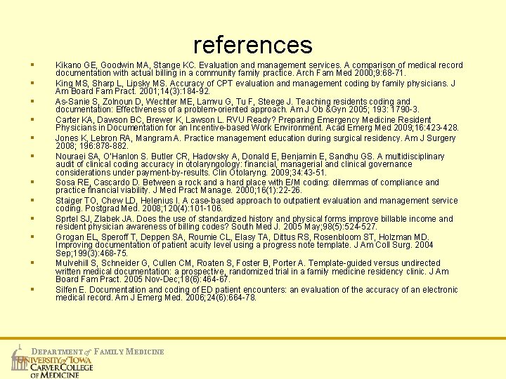 § § § references Kikano GE, Goodwin MA, Stange KC. Evaluation and management services.