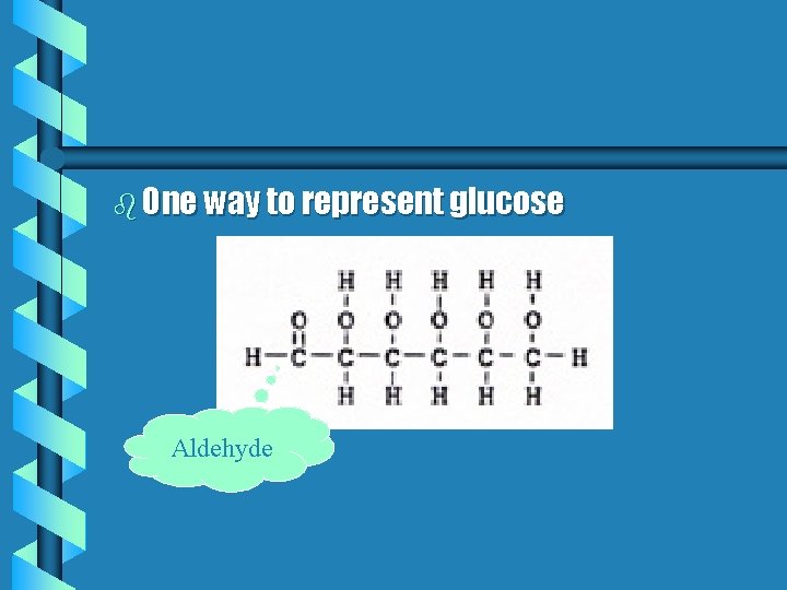 b One way to represent glucose Aldehyde 