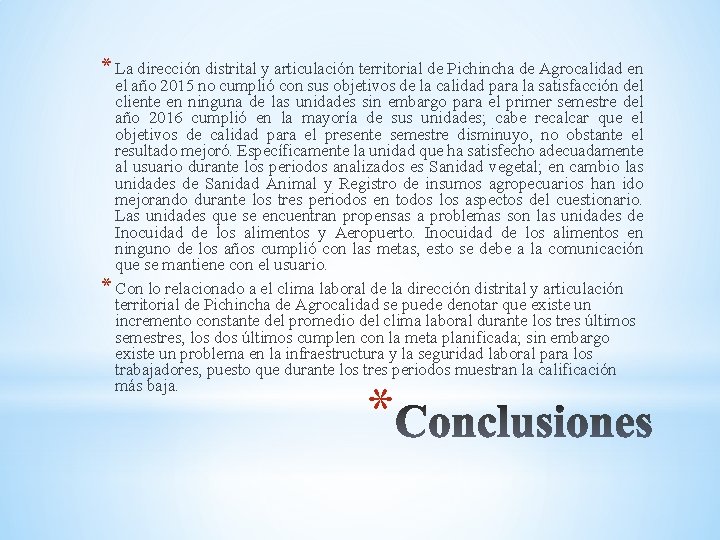 * La dirección distrital y articulación territorial de Pichincha de Agrocalidad en el año