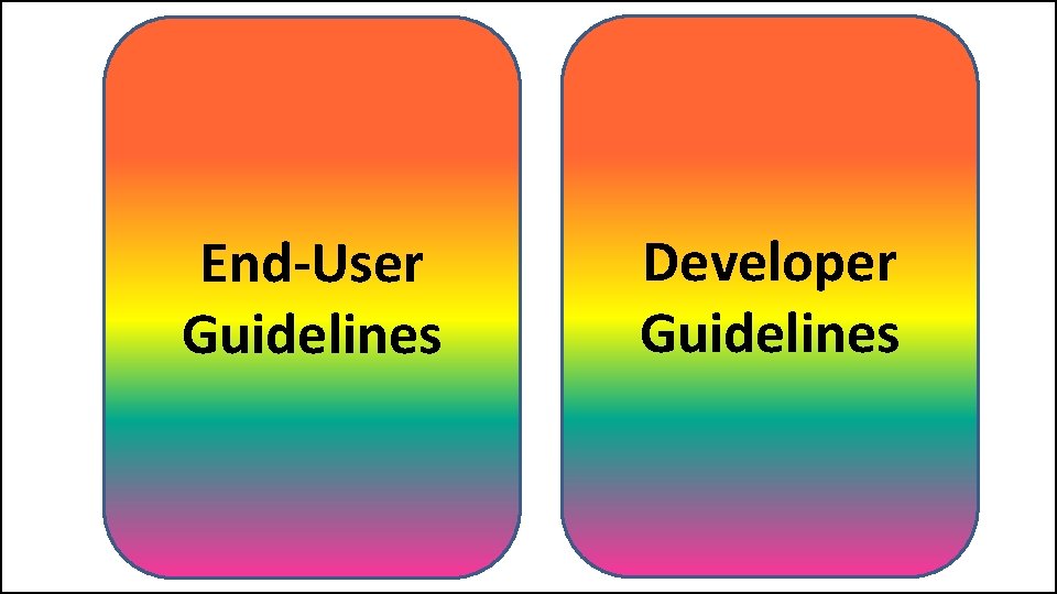End-User Guidelines Developer Guidelines 