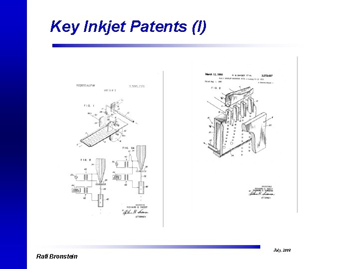 Key Inkjet Patents (I) July, 2008 Rafi Bronstein 