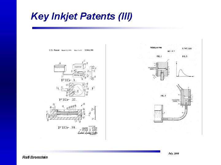 Key Inkjet Patents (III) July, 2008 Rafi Bronstein 