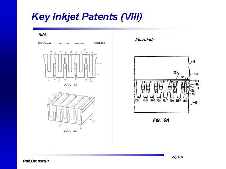 Key Inkjet Patents (VIII) Bibl Micro. Fab July, 2008 Rafi Bronstein 