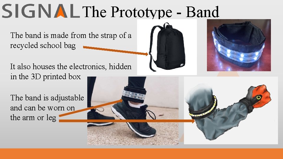 The Prototype - Band The band is made from the strap of a recycled