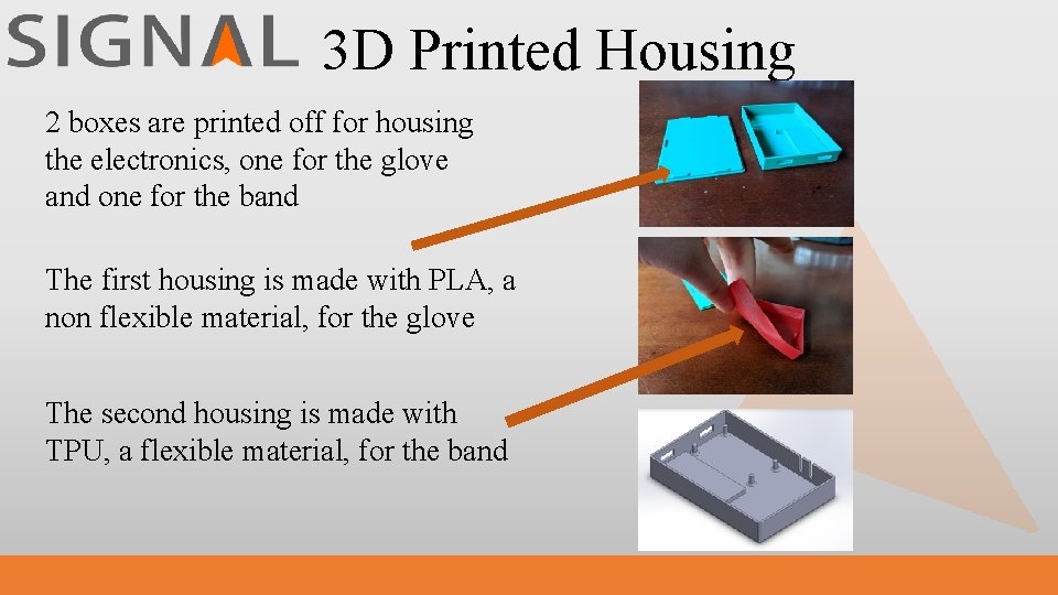 3 D Printed Housing 2 boxes are printed off for housing the electronics, one