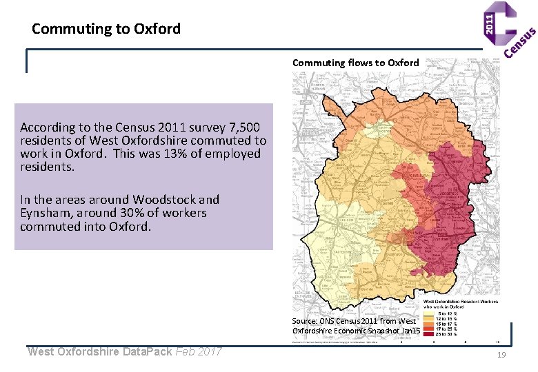Commuting to Oxford Commuting flows to Oxford According to the Census 2011 survey 7,