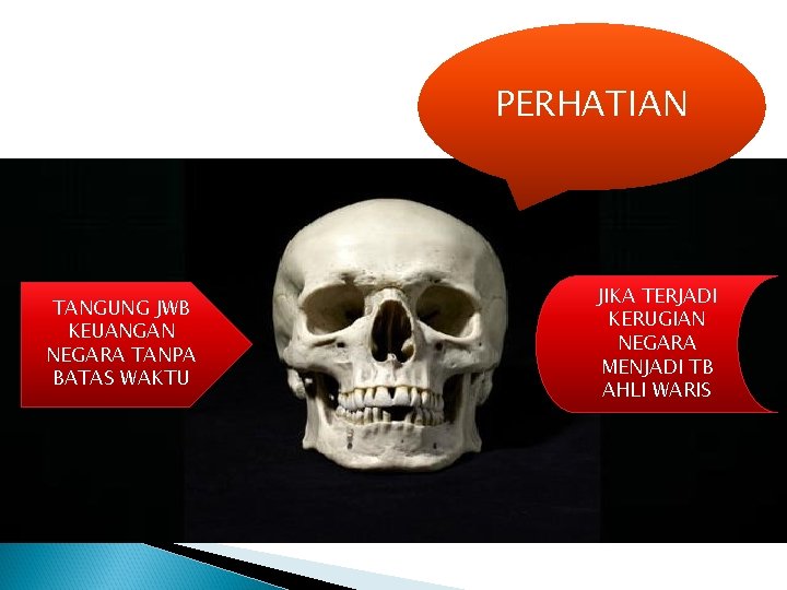 PERHATIAN TANGUNG JWB KEUANGAN NEGARA TANPA BATAS WAKTU JIKA TERJADI KERUGIAN NEGARA MENJADI TB