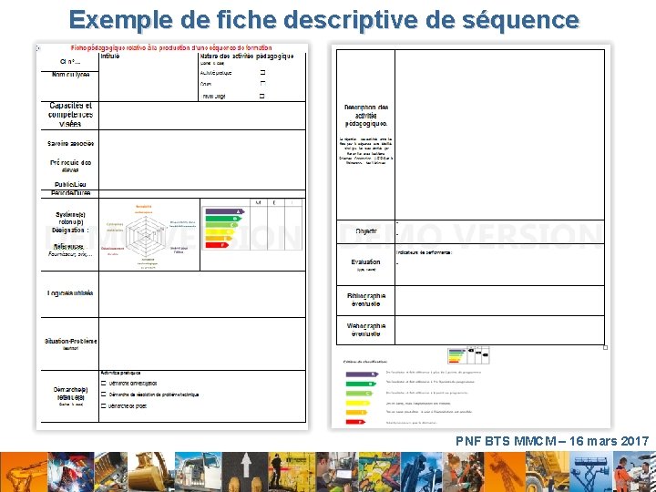 Exemple de fiche descriptive de séquence PNF BTS MMCM – 16 mars 2017 