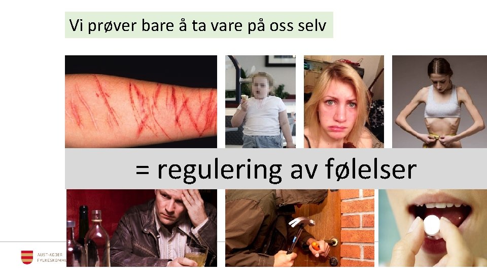 Vi prøver bare å ta vare på oss selv = regulering av følelser 