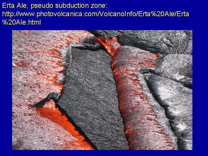 Erta Ale, pseudo subduction zone: http: //www. photovolcanica. com/Volcano. Info/Erta%20 Ale/Erta %20 Ale. html