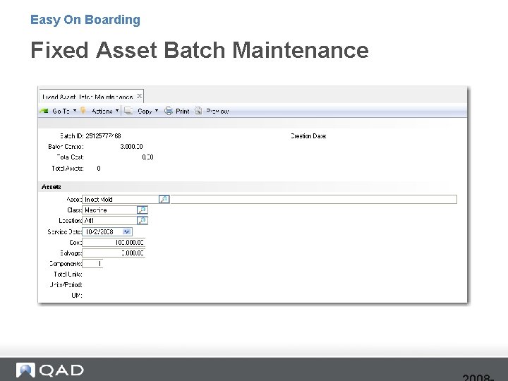 Easy On Boarding Fixed Asset Batch Maintenance 
