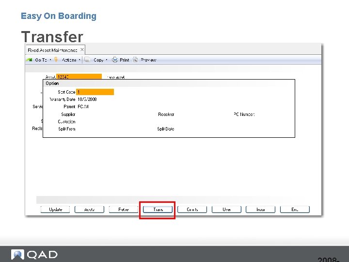 Easy On Boarding Transfer 
