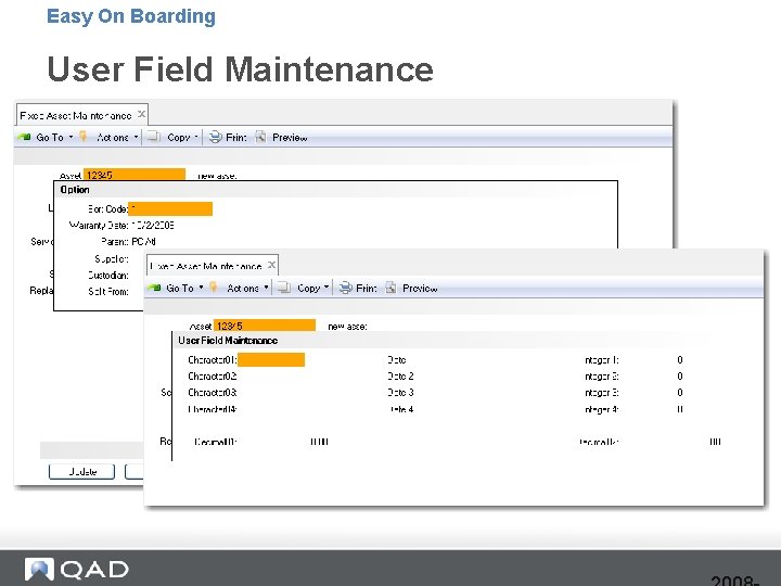 Easy On Boarding User Field Maintenance 