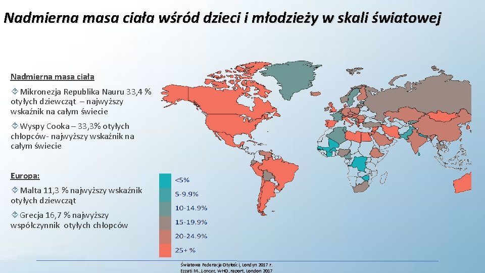 Nadmierna masa ciała wśród dzieci i młodzieży w skali światowej Nadmierna masa ciała Mikronezja