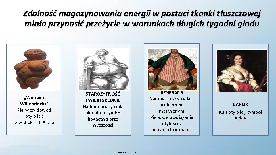 Zdolność magazynowania energii w postaci tkanki tłuszczowej miała przynosić przeżycie w warunkach długich tygodni