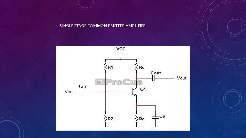 SINGLE STAGE COMMON EMITTER AMPLIFIER 