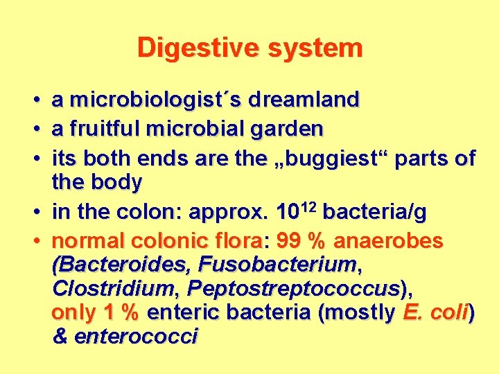 Digestive system • • • a microbiologist´s dreamland a fruitful microbial garden its both