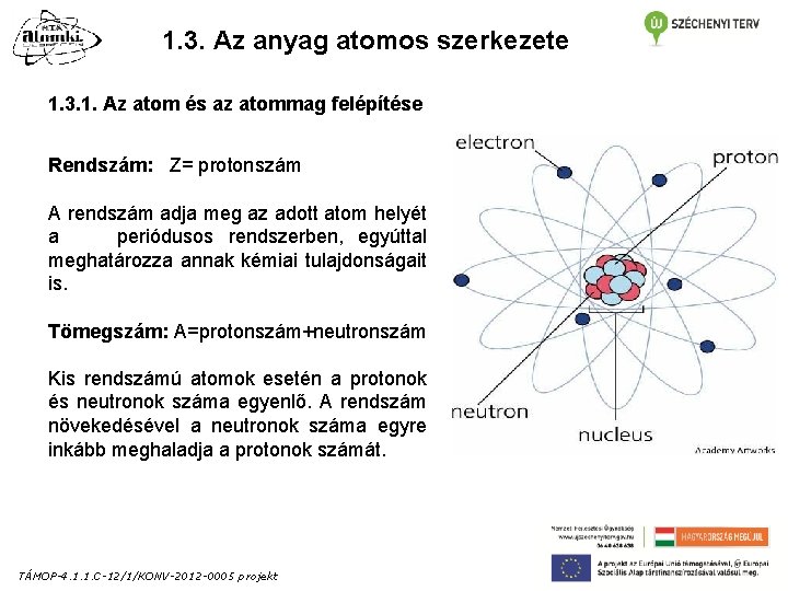 1. 3. Az anyag atomos szerkezete 1. 3. 1. Az atom és az atommag 1. 3. Az anyag atomos szerkezete 1. 3. 1. Az atom és az atommag