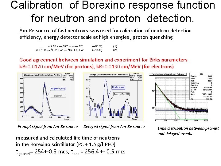 Calibration of Borexino response function for neutron and proton detection. Am-Be source of fast