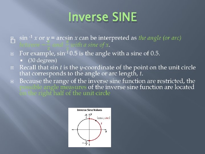 Inverse SINE � 