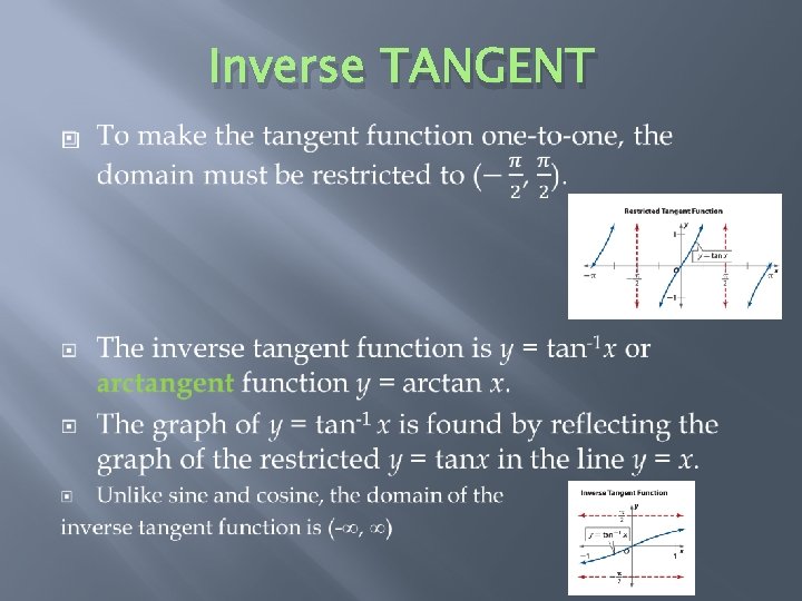 Inverse TANGENT � 