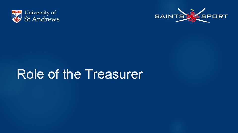 Role of the Treasurer 