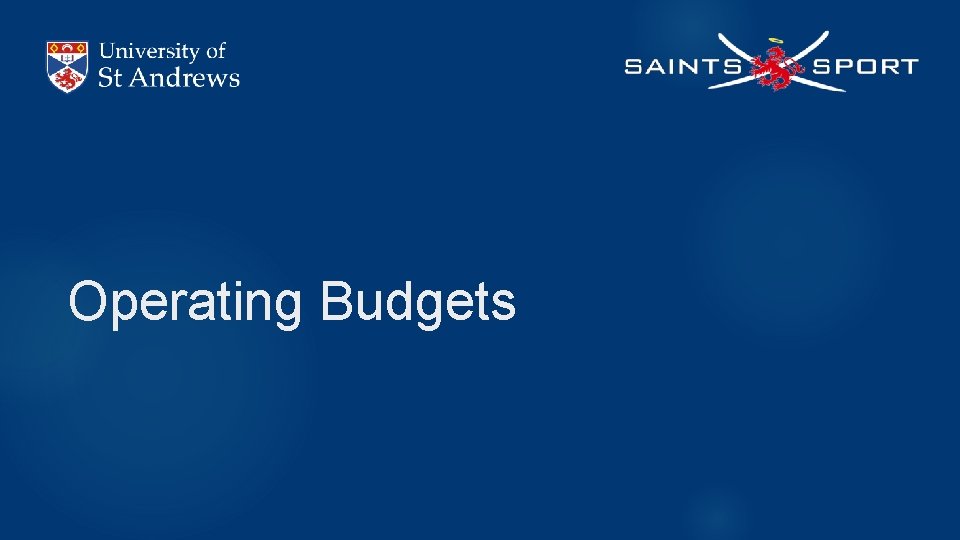 Operating Budgets 