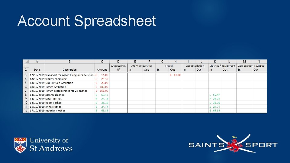 Account Spreadsheet 