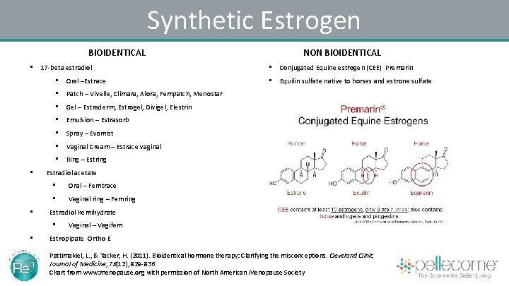 Synthetic Estrogen BIOIDENTICAL • 17 -beta estradiol • Oral –Estrace NON BIOIDENTICAL • Conjugated