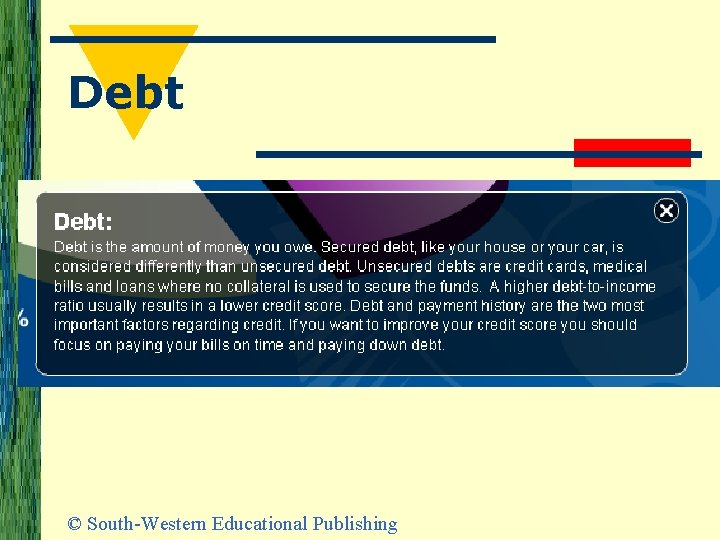 Debt © South-Western Educational Publishing 