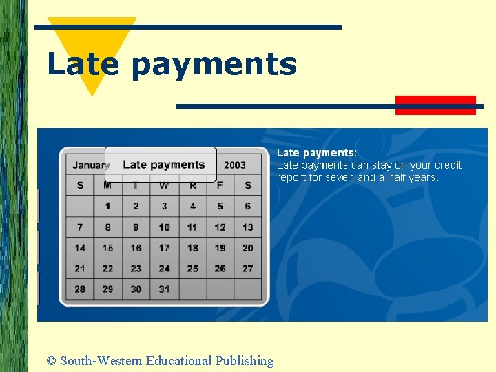 Late payments © South-Western Educational Publishing 