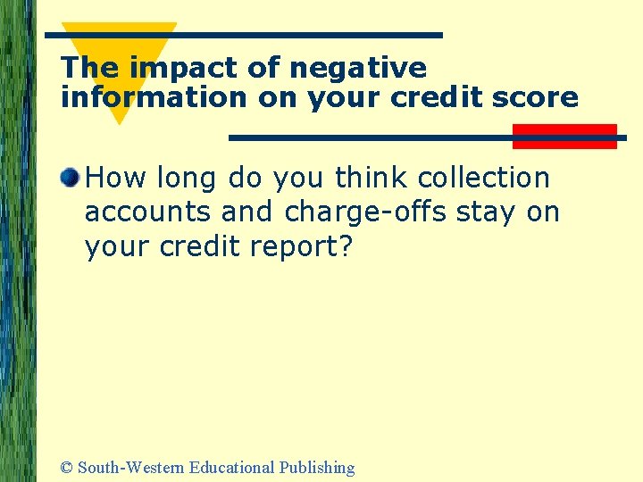 The impact of negative information on your credit score How long do you think