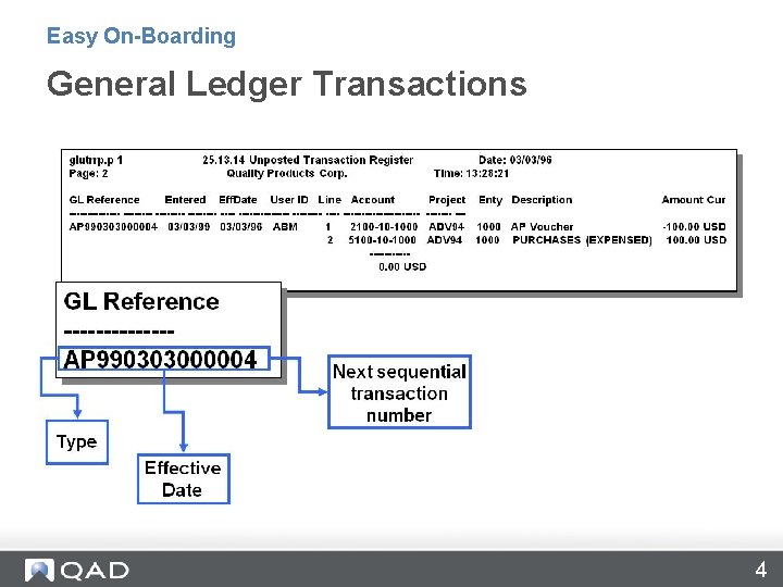 Easy On-Boarding General Ledger Transactions 4 