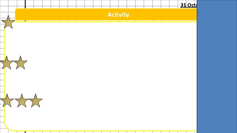 Forming and Solving Equations : Activity Learning Objective Learning Outcomes 31 October 2021 