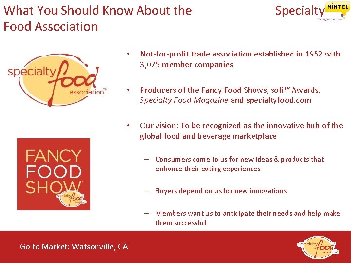 What You Should Know About the Food Association Specialty • Not-for-profit trade association established