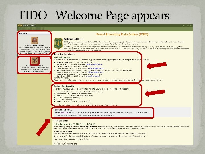 FIDO Welcome Page appears FIDO Welcome Page appears