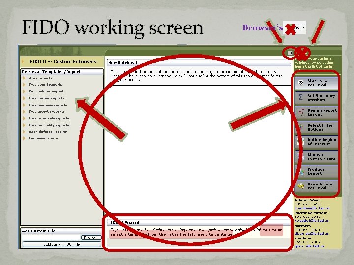 FIDO working screen Browser’s FIDO working screen Browser’s