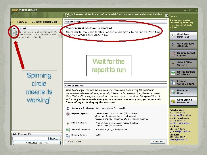Spinning circle means its working! Wait for the report to run Spinning circle means its working! Wait for the report to run