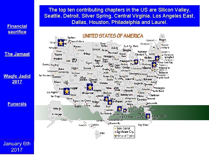 The top ten contributing chapters in the US are Silicon Valley, Seattle, Detroit, Silver