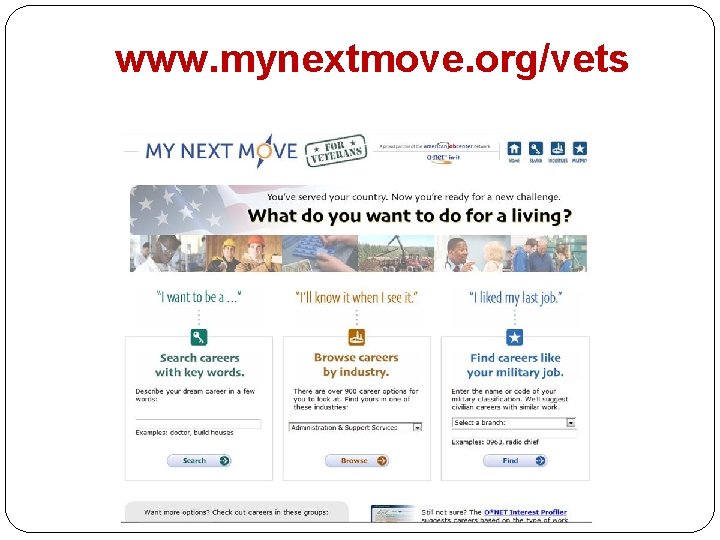www. mynextmove. org/vets 