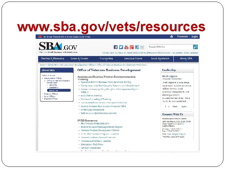 www. sba. gov/vets/resources 