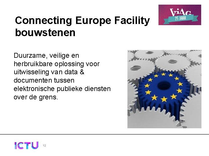 Connecting Europe Facility bouwstenen Duurzame, veilige en herbruikbare oplossing voor uitwisseling van data &