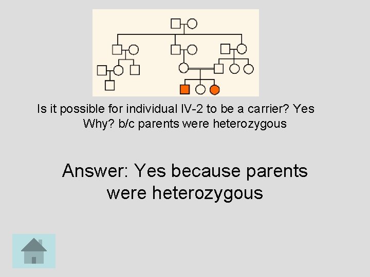 Is it possible for individual IV-2 to be a carrier? Yes Why? b/c parents