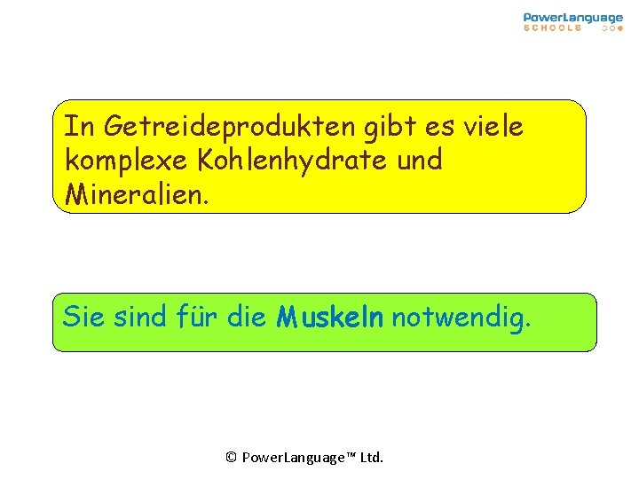 In Getreideprodukten gibt es viele komplexe Kohlenhydrate und Mineralien. Sie sind für die Muskeln