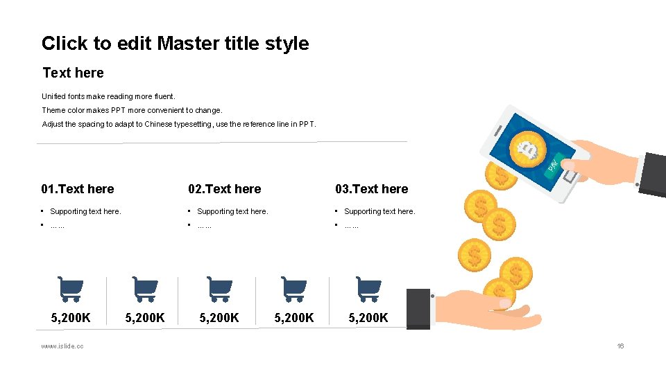 Click to edit Master title style Text here Unified fonts make reading more fluent.