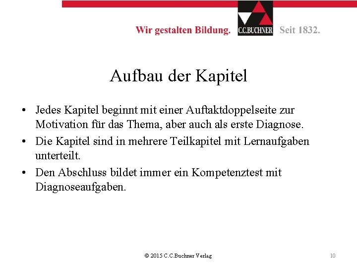 Aufbau der Kapitel • Jedes Kapitel beginnt mit einer Auftaktdoppelseite zur Motivation für das