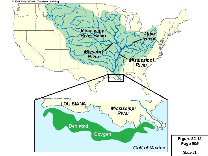 Mississippi River Basin Ohio River Missouri River LOUISIANA Mississippi River Depleted Oxygen Gulf of